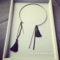 long tassel necklace Imitation suede fabric fringes Necklace